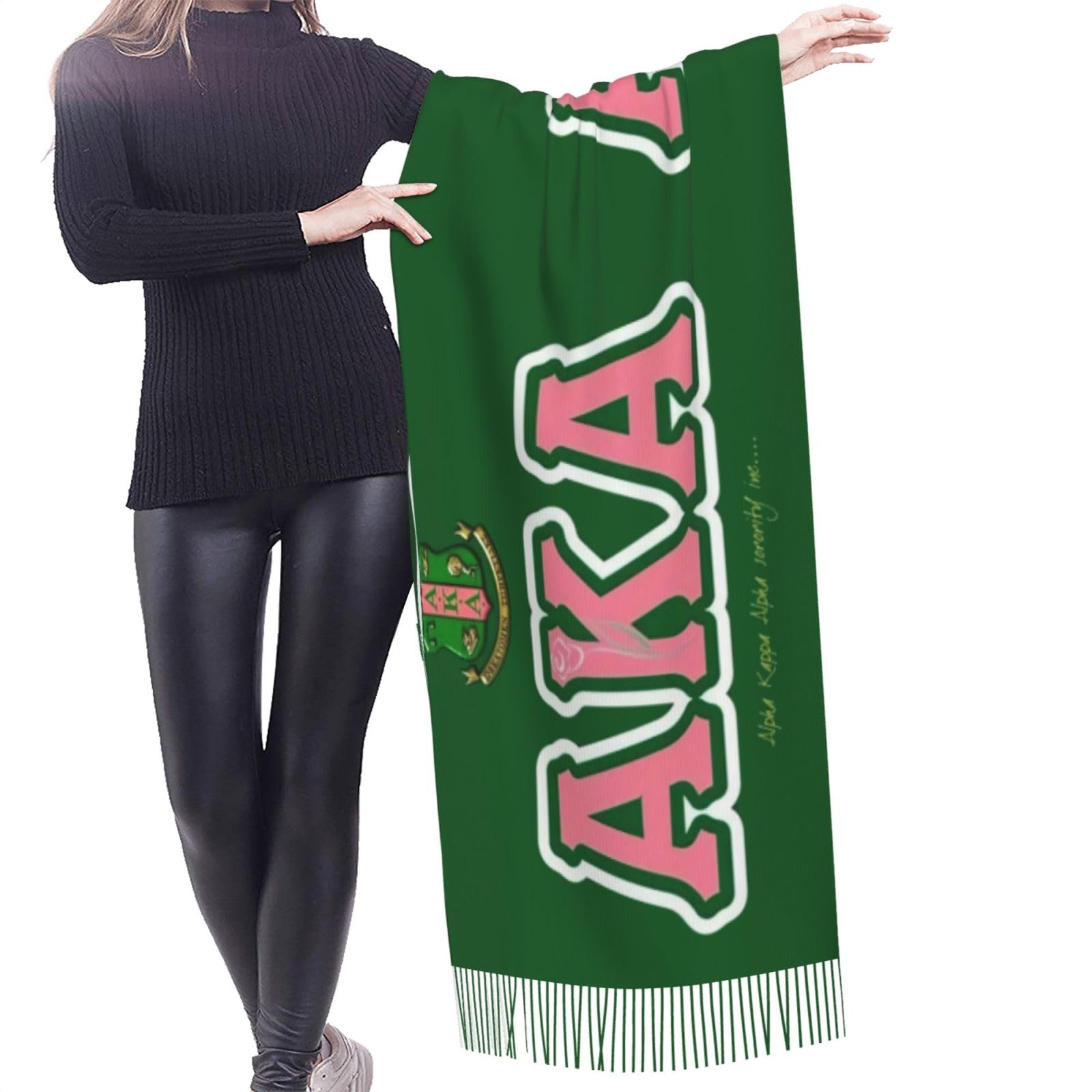 Sorority Gifts Soft Imitation Cashmere Shawl Scarf With Tassels For Ladies - Perfect For Glamorous Events & Sophisticated Evening Wear Society Gifts