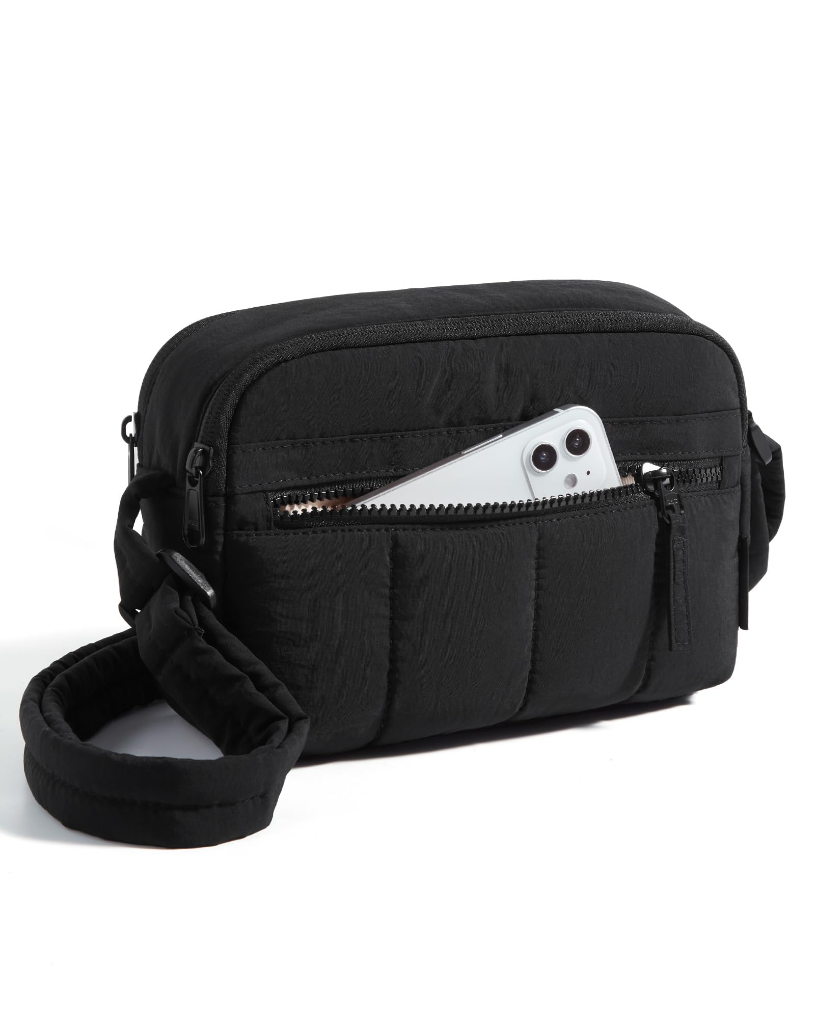 bagsmart Umhängetasche Damen Crossbody Bag Klein, Leichte Handytasche Zum Umhängen mit RFID-Blockierung und Verstellbarer Breitem Schultergurt, Puffer Tasche für Uni Reisen Alltag