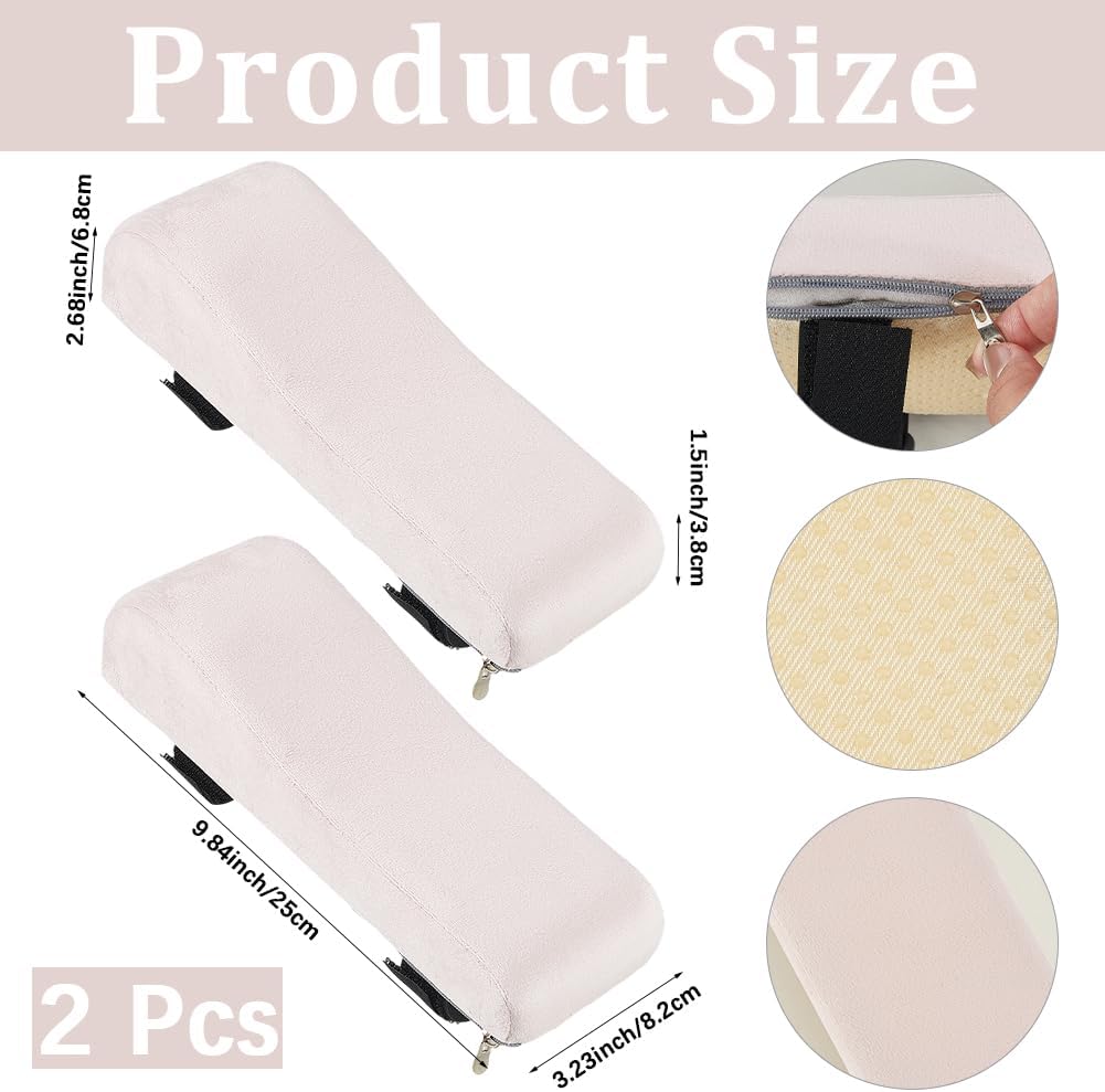 CRASPIRE 2Pcs Office Chair Armrest Pads Covers Arm Cushions Pillow Pink Memory Foam Pad Removable Washable for Ergonomic Desk Computer Gaming Chairs Wheelchair Elbow Support Forearm Pressure image 2