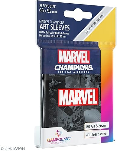 GameGenic Marvel Champions The Card Game - Fundas oficiales de Black Panther Art  Paquete de 50 fundas artísticas y 1 funda transparente  Soporte