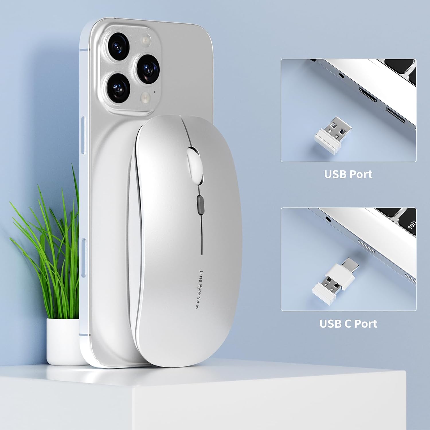 USB receiver and Type-C adapter for the Uciefy Q5 mouse