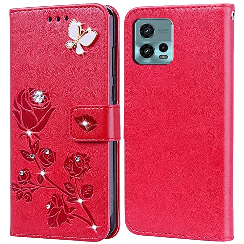 Funda para Motorola Moto G72, Carcasa Libro Tapa de Cuero Piel Wallet Case Flip Cover Moto G72，con Kickstand,Tarjetas Ranura Magnética Cartera
