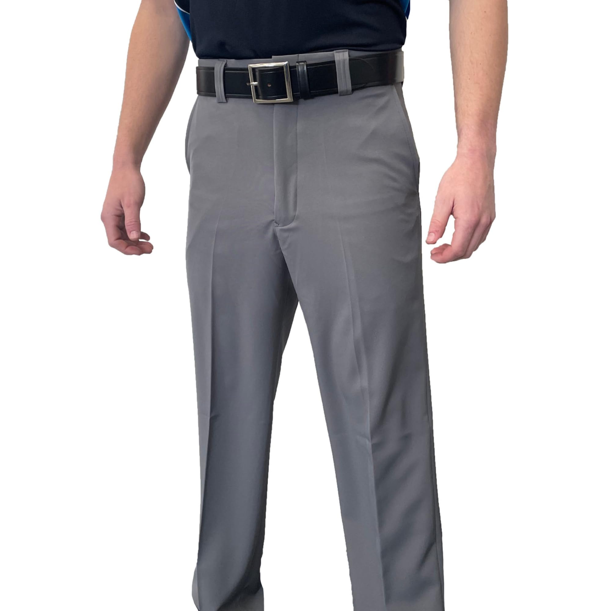 Smitty | BBS-355 | 4-Way Stretch Flat Front Plate Pants Slash Pockets Non-Expander Baseball Softball Umpire Grey NFHS (Heather Grey, 34)