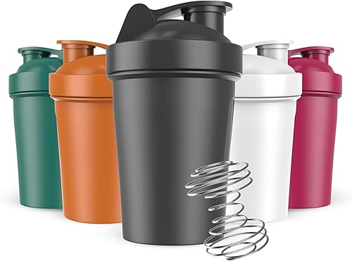 JEELA SPORTS Paquete de 5 botellas mezcladoras de proteínas para mezclas de proteínas, 20 onzas, vasos mezcladores aptos para lavavajillas para