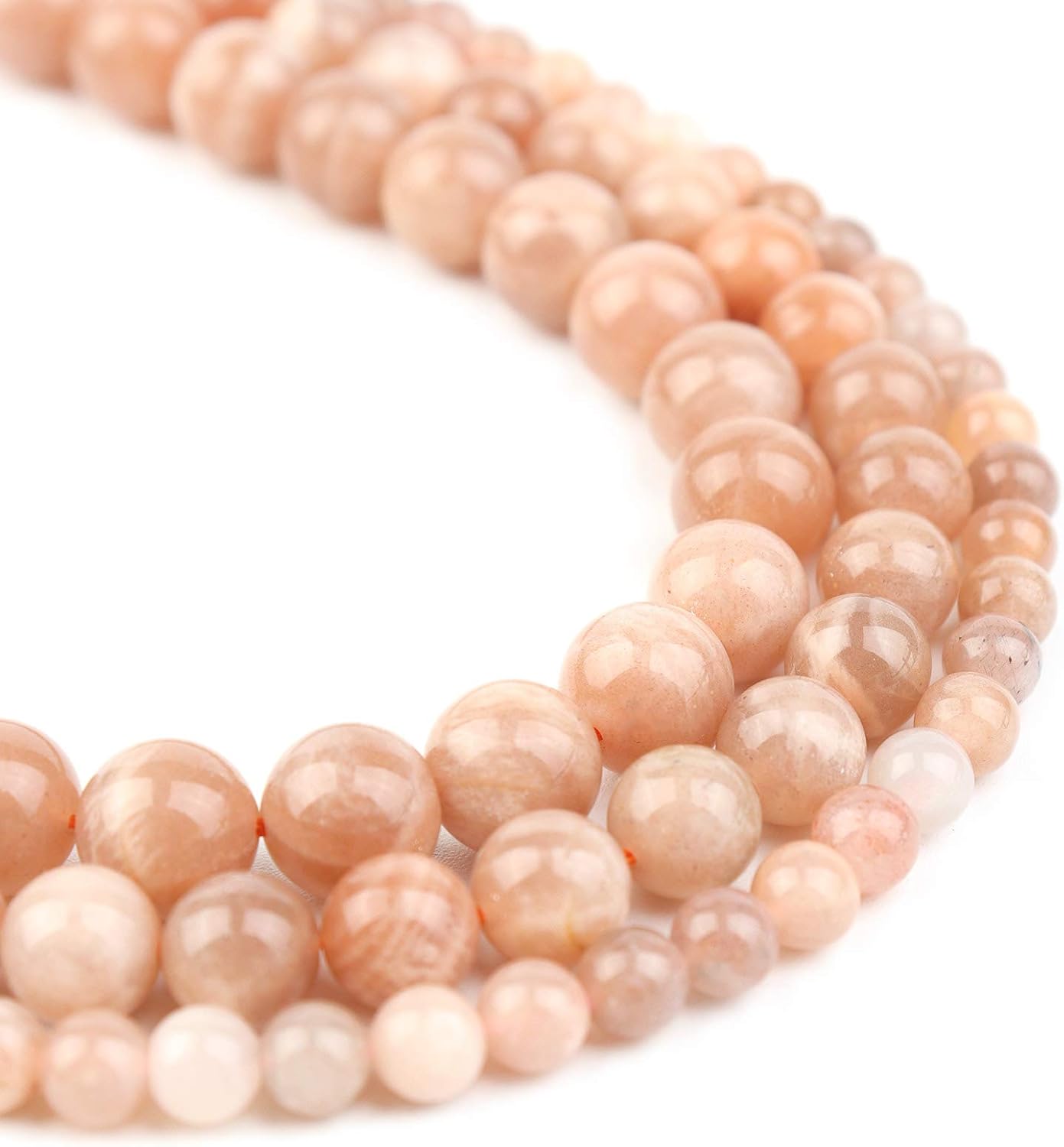 Natural Stone Beads Sunstone 8mm Polished Round Smooth Gemstone Beads for Jewelry Making Adults 15 Inch(Sunstone,8mm) - Image 2