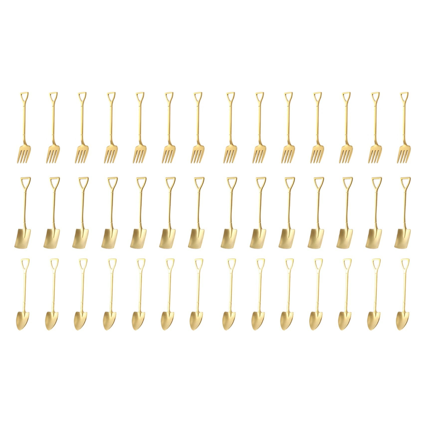 Hndhbfgrt 42PCS Shovel Spoon Stainless Steel Tea Spoon Coffee Spoon Ice Cream Dessert Spoon Tableware Knife Fork Spoon, A