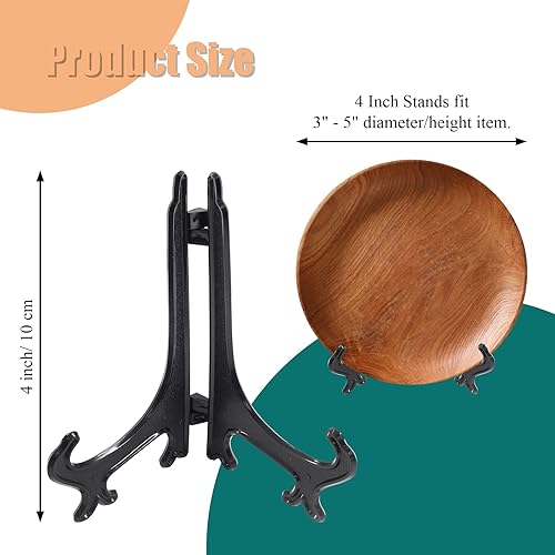 Miniatura 2 de Zorfeter 25 caballetes de plástico negro de 4 pulgadas o soportes para placas, muestra imágenesfotos, obras de arte, carteles, tableros pequeños