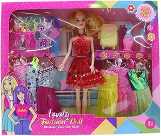 عروسه ملابس - فستان ورده احمر - 50413 - HS3-275