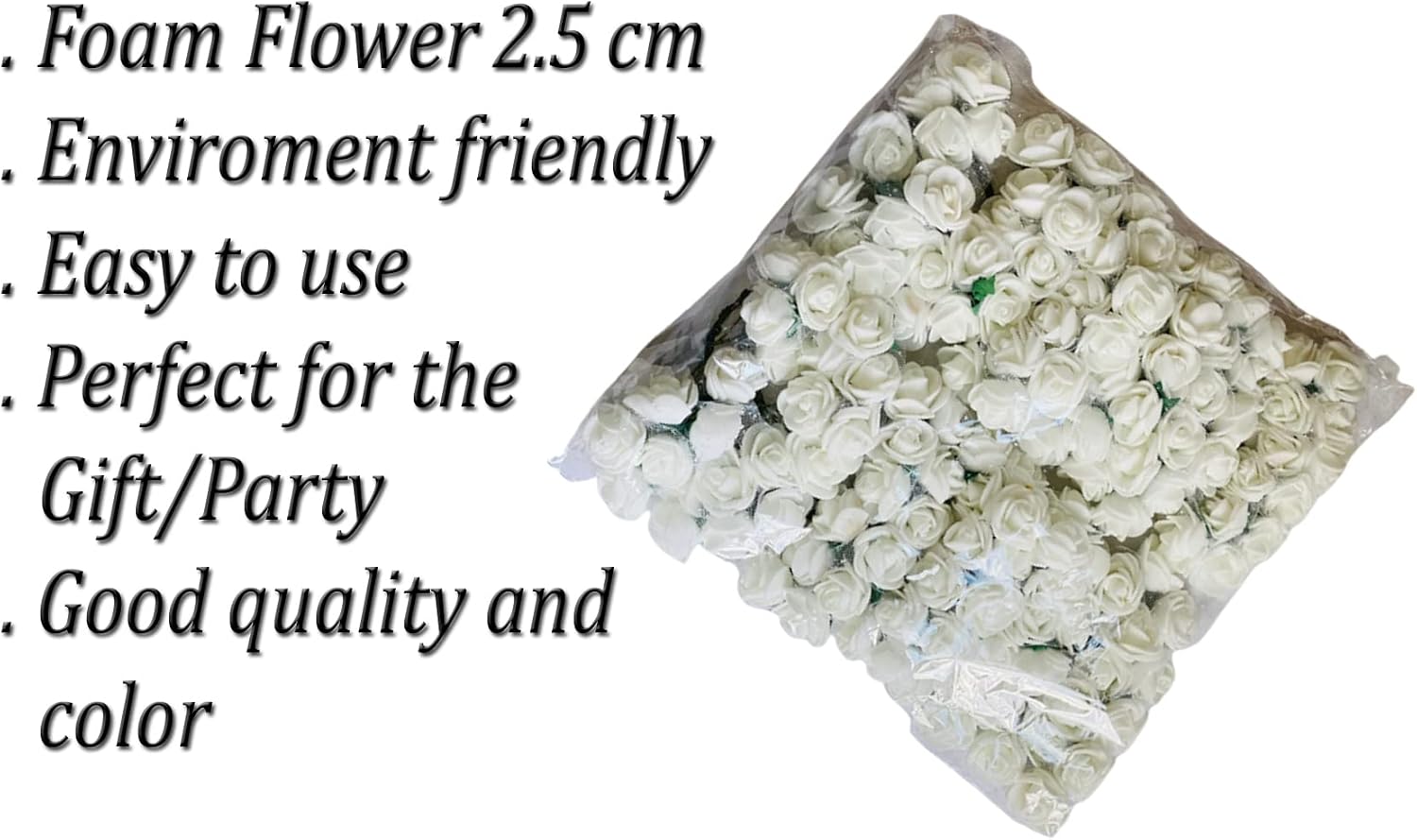 Creative Balloons Artificial Rose Flowers, White Foam Rose Heads, Fake Flowers, Wedding, Birthday, Memorial Day - Image 5