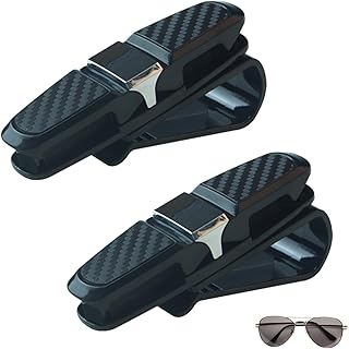 aqlbhz 2Pcs Sunglasses Holder For Car Car Glasses Holder Sun Visor Sunglasses With Card Clip Vehicle Glasses Clips Sunglasses Holder With 180 Degree Rotational Ticket Card Clip Holder