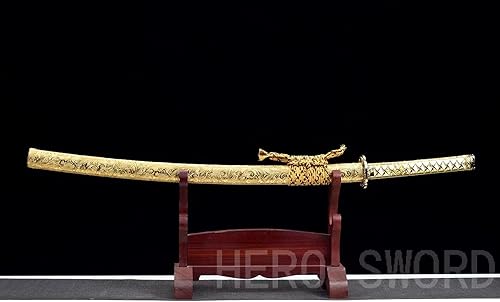 Miniatura 2 de Espada samurái japonesa auténtica hecha a mano de acero de alto carbono 1095 de espiga completa real afilada dragón Katana Cool Sword lista para