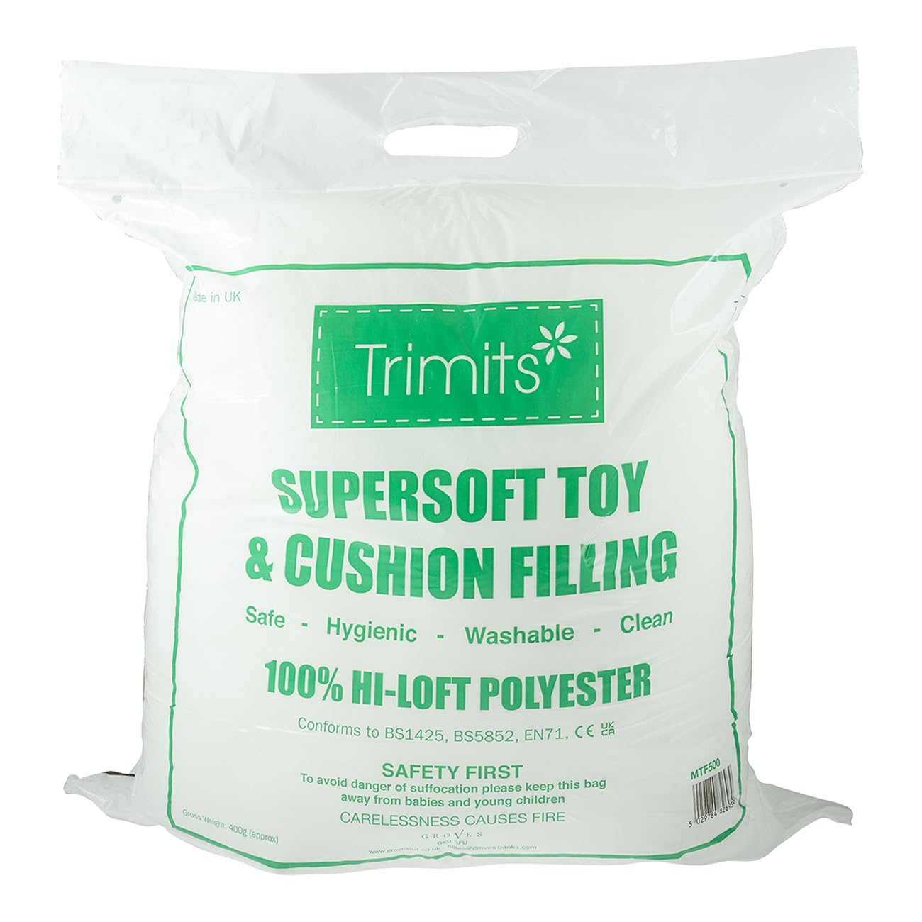 Trimits Hi Loft Polyester Cushion Filling - Washable - 200g - White