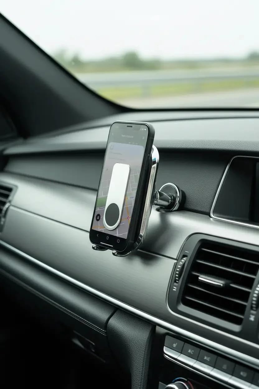 Miniso Lisanslı 360° Dönebilen Manyetik Araç Telefon Tutucu – Güçlü Mıknatıslı Çinko Alaşım Minimalist Seri 6 Cm
