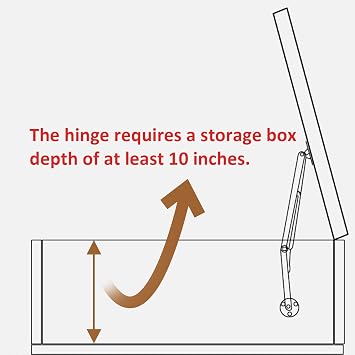 HBL' 2 Pack 20KG Gas Strut Spring Hinges for Heavy Toy Box Lid to Keep Stay