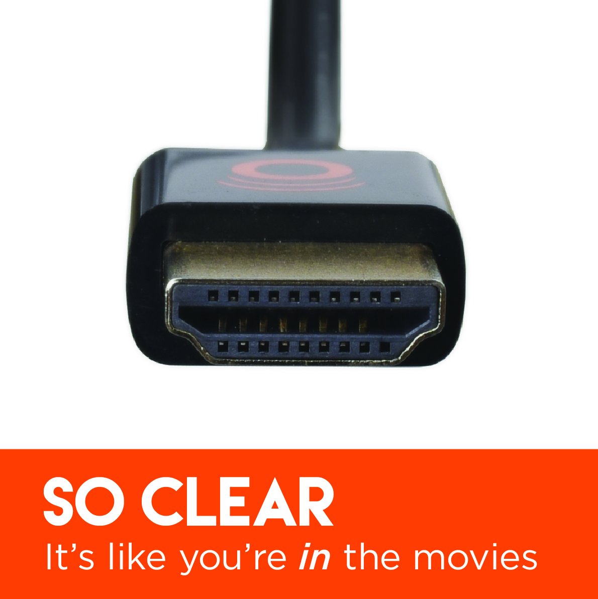 ECHOGEAR 8' Ultra Slim Flexible HDMI Cable - High-Speed Supports Full 1080P, 4K, UltraHD, 3D, Ethernet, and Audio Return Channel - 8 feet - Echo-ACSH8