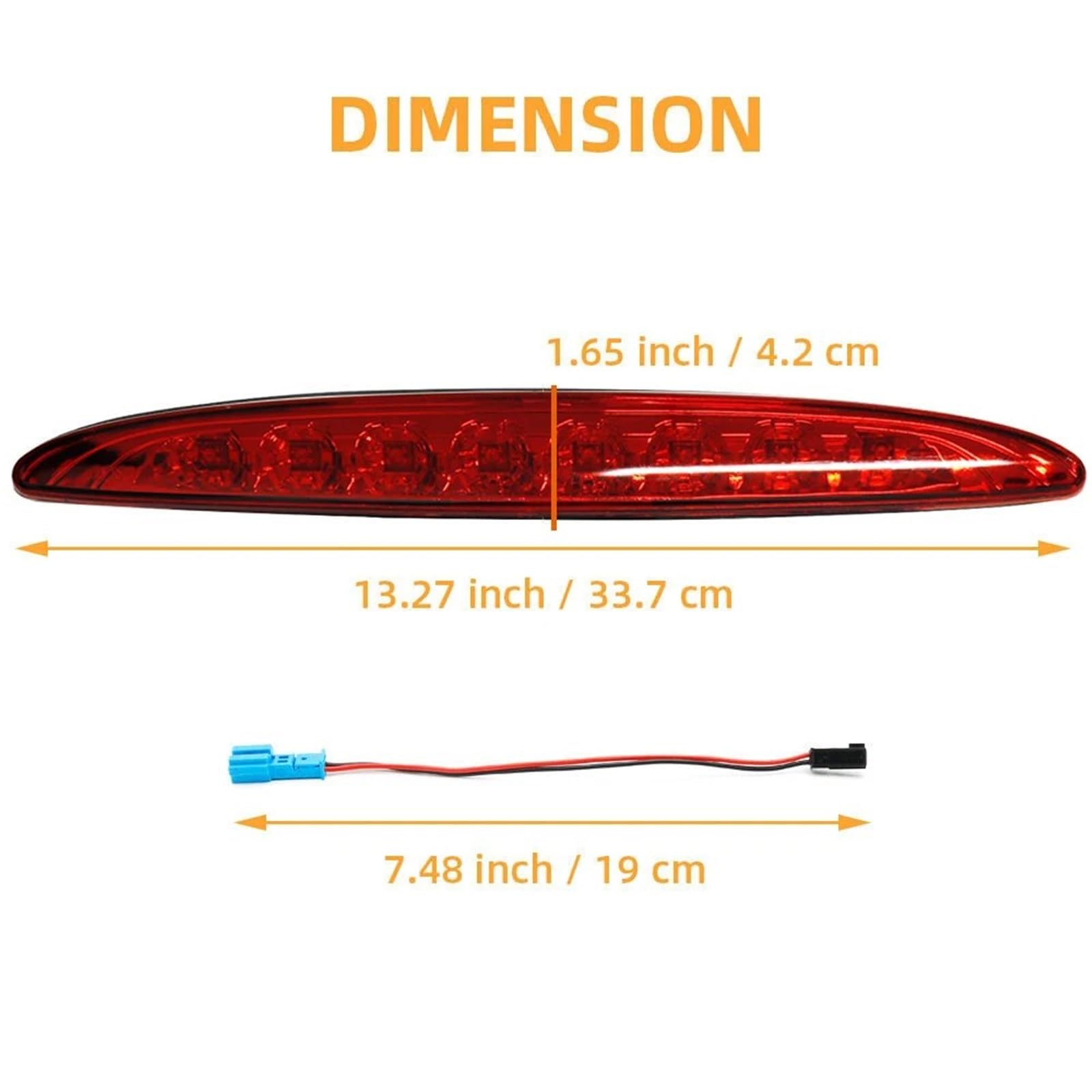 Terza Luce Stop Freno Auto LED Posteriore per MINI COOPER R50 R53 1a Generazione Hatchback 2002-2006 63256935789 (Red Lens)