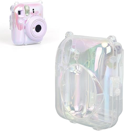 Miniatura 7 de Funda transparente para mini 12 instantáneos, cámara de película con capacidad para 10 películas en la parte posterior y correa ajustable para