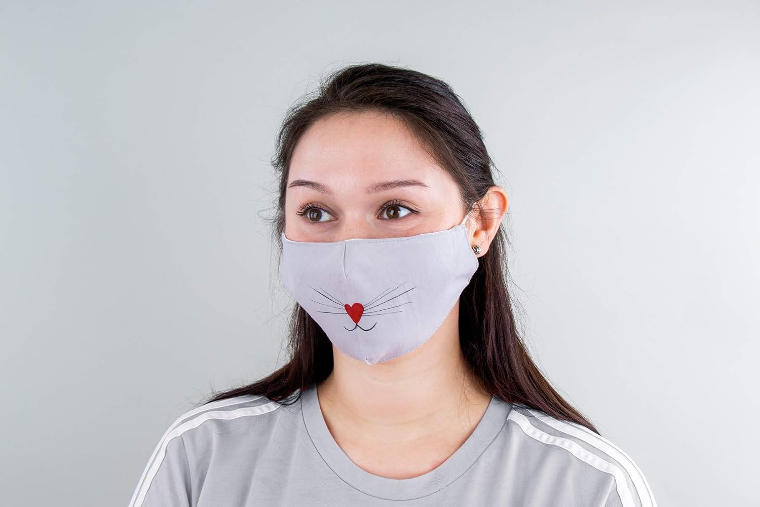 Rayher 52028999 Set of 5 Reusable Face Masks, Washable Fabric Face Coverings with Elasticated Straps, Assorted Colours - Image 4