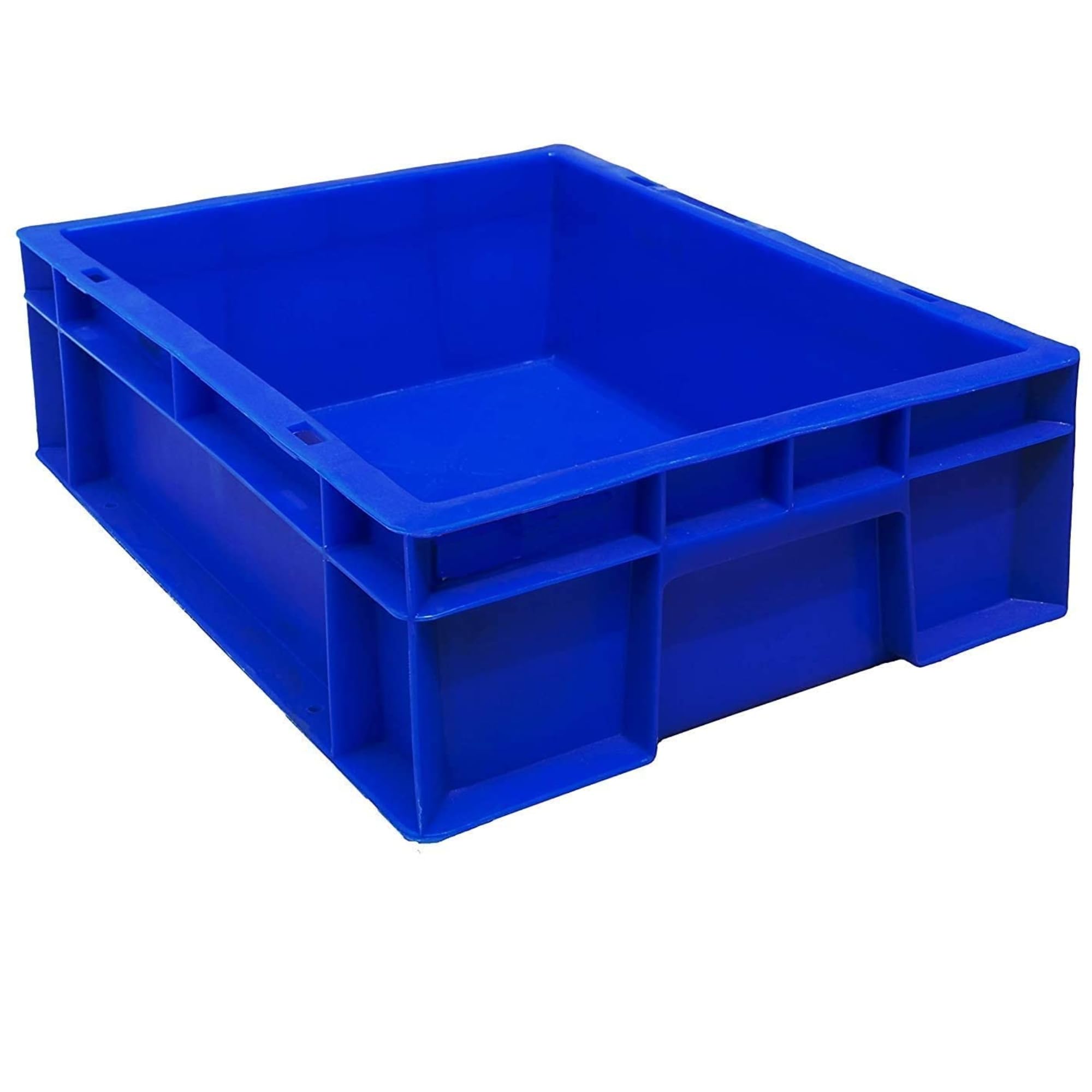 SINGHAL Multipurpose Heavy Duty Blue Portable Plastic Crate 40x30x12 CM | Crates for storage | Shelf Basket for Storage Bin | Vegetable, Fruit, Milk-image-17
