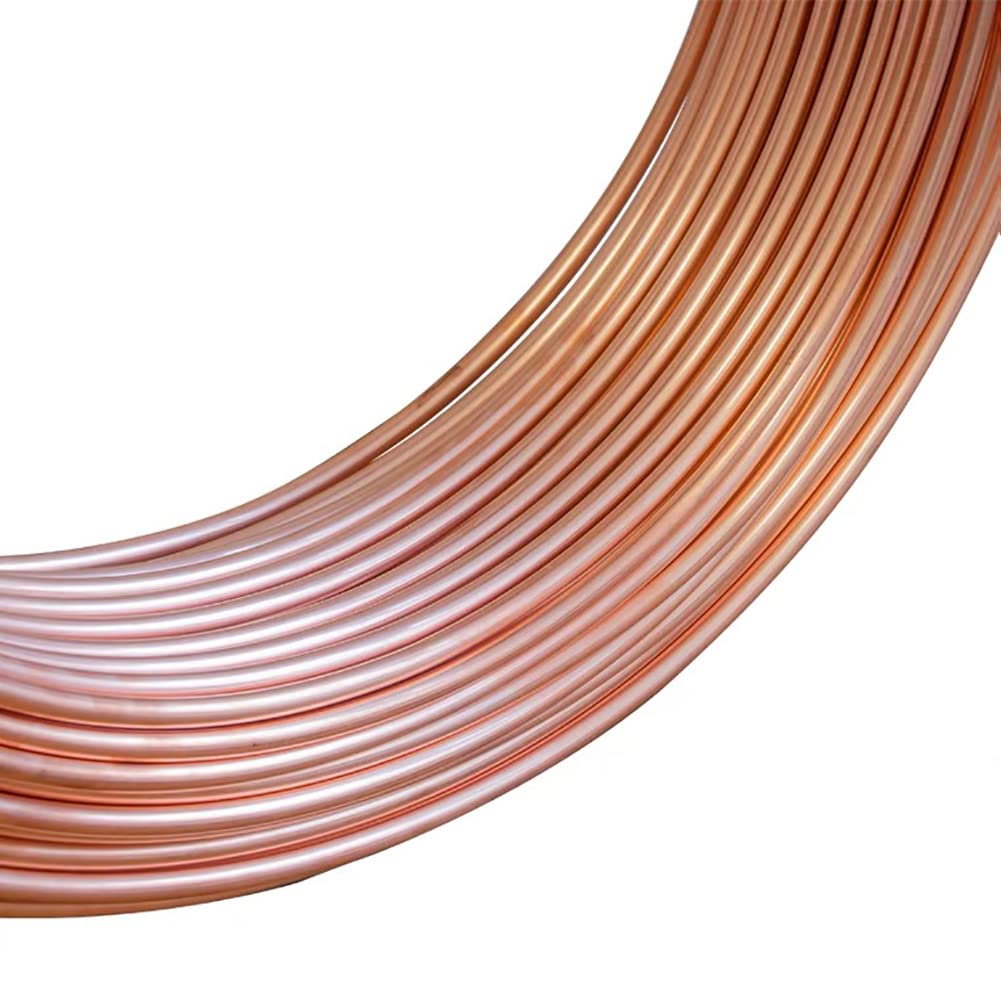 Soft Copper Tube, KWOKWEI Copper Round Tube OD 8 Mm ID 6 Mm, 3M Length Round Tube Copper Tube For Generators Refrigeration Power Rails Switchgear Transformers Etc