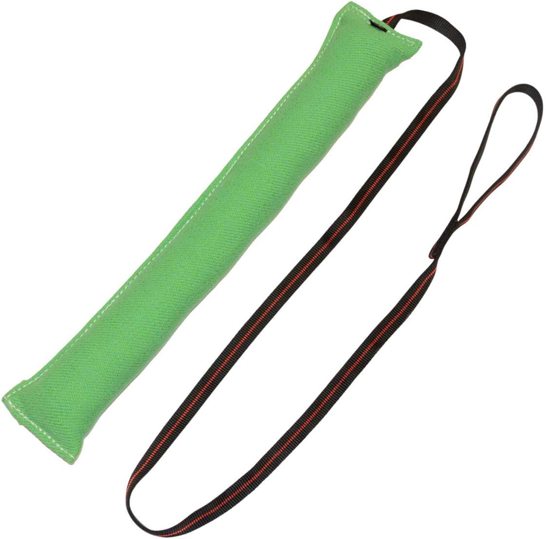 Redline K9 French Linen Dog Tug Toys (4 inch x 24 inch) Tug Toy with 5 Foot Handle (Red)