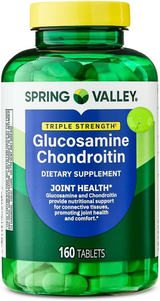 SUREFECT Spring Valley Triple Strength Glucosamine & Chondroitin Tablets - Joint Support, 160 Count Organizer.
