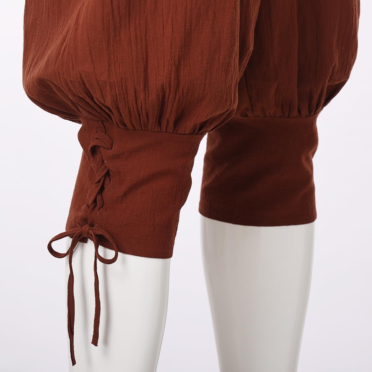 BLESSUME Men's Medieval Trousers Linen Pirate Renaissance Pants Elastic Waist with Pocket