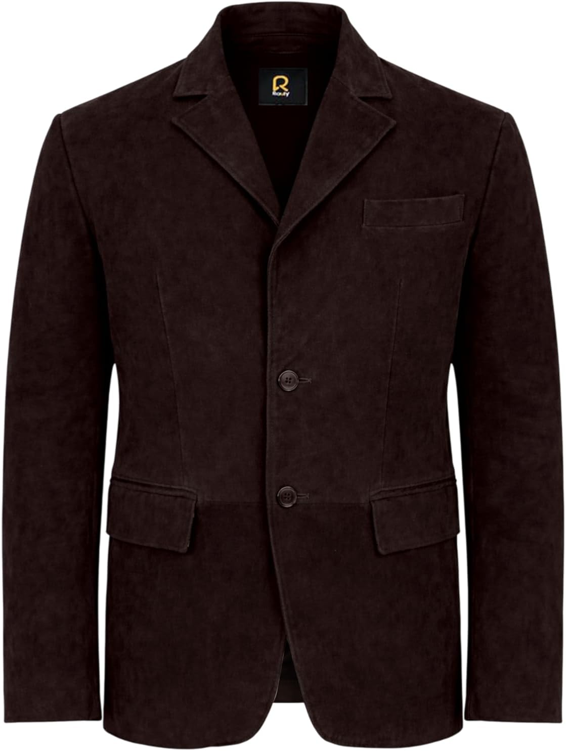 Rauly Suede Leather Jacket Men Real Leather Button Front Shirt Collar Trucker Jacket Everyday Suede Coat