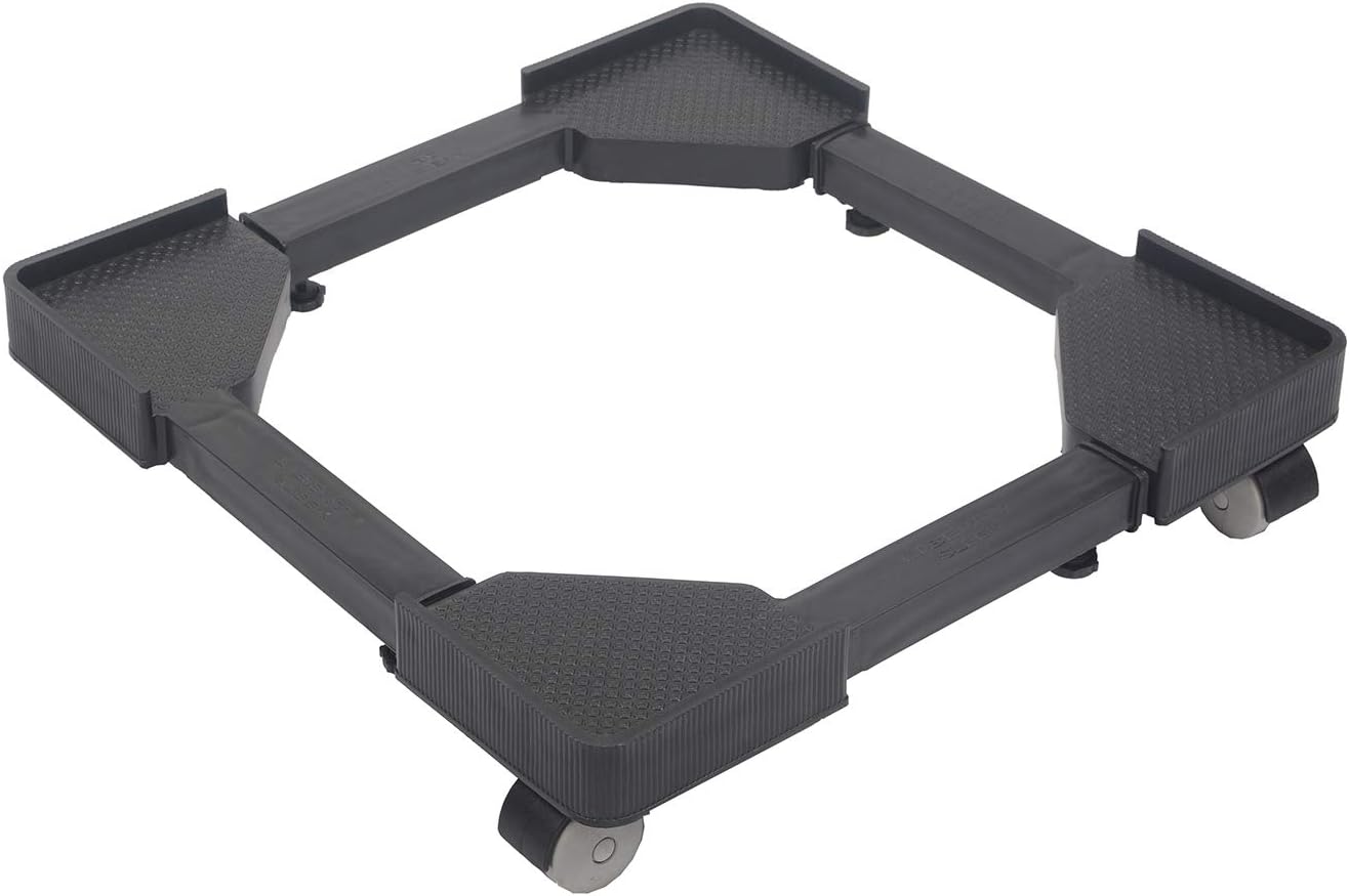 Washing Machine Stand (Trolley) - for top and Front Load Fully Automatic Machine- Adjustable - with Stopper. Black