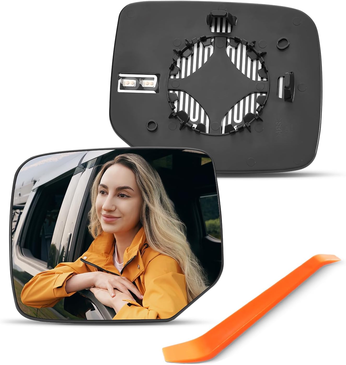 Compatible with Honda Pilot Driver Side Mirror, 2009 2010 2011 2012 2013 2014 2015 - Left Side Mirrors Replacement Glass, Power Heated