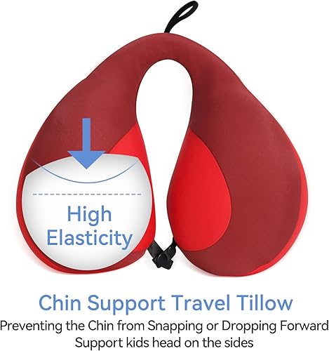 Miniatura 5 de MOOB Almohada para niños para asiento de coche, almohada de cuello de viaje para niños, protección en forma de U, cojín de aire, cojín de aire para