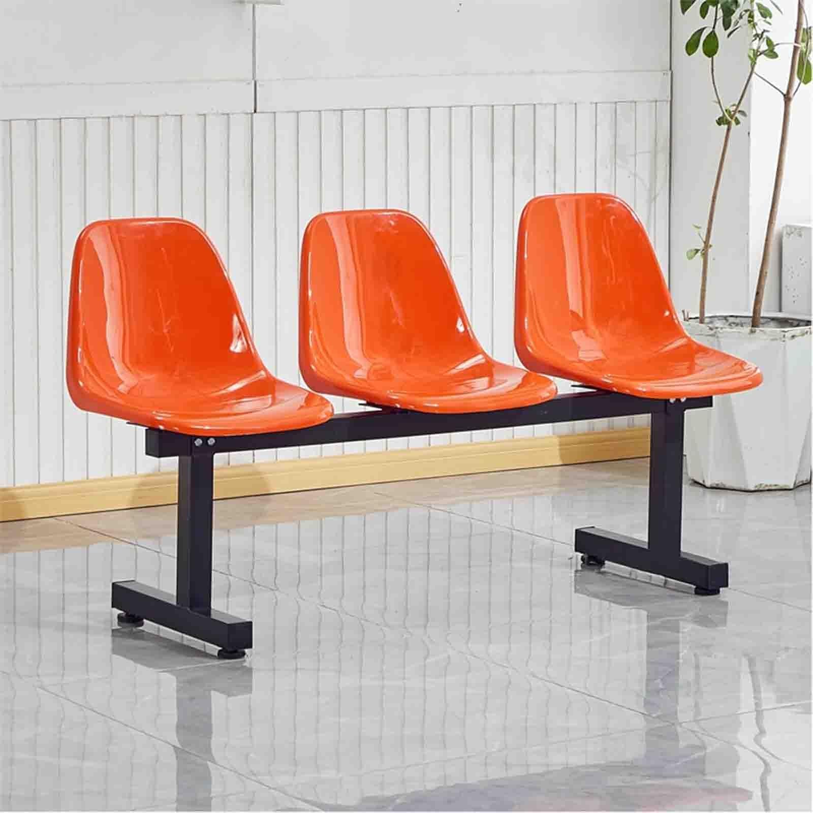 SFSLBFB Waiting Room Bench Set, 3-Seat Office Guest & Reception Chairs, Lobby Bench Seating for Office Airport, Bank, Hospital, Barbershop(Orange)