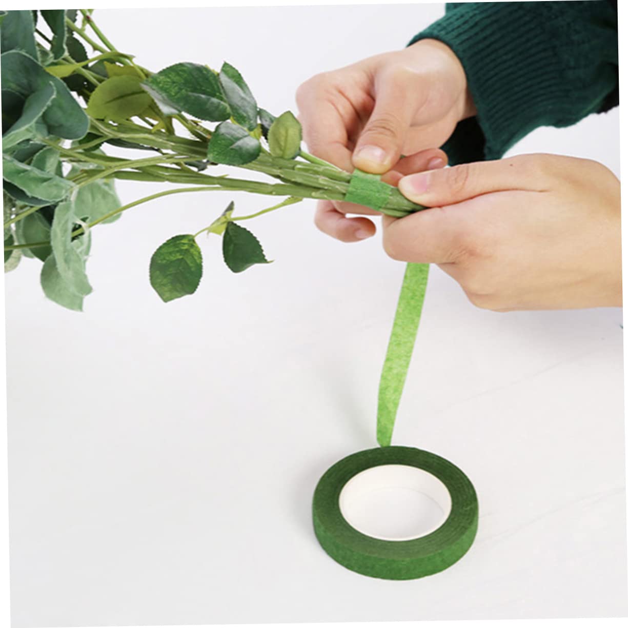 Uonlytech 6 Rolls Colored Flower Tape of Floral Stem Wrap Tape Light Green White Coffee Dark Coffee for DIY Floral Arrangements Wrapping Craft Projects