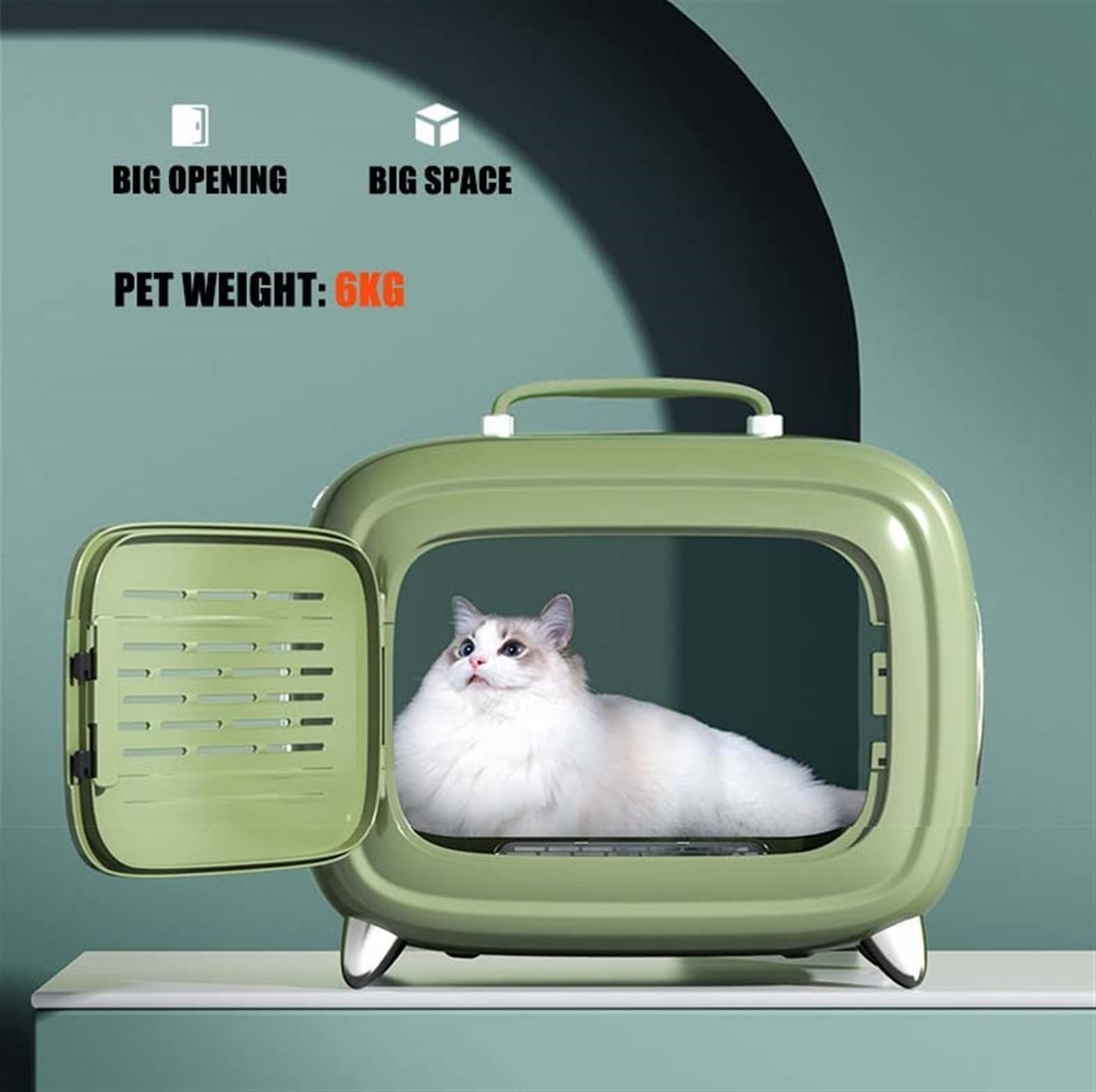 Katzenkörbe Träger, Portable Raumkapsel Atmungsaktive Katzentragetasche im Freien Katzentransportkoffer Tasche für kleine Hundetransporttasche Katzenzubehör (Farbe : Blau)