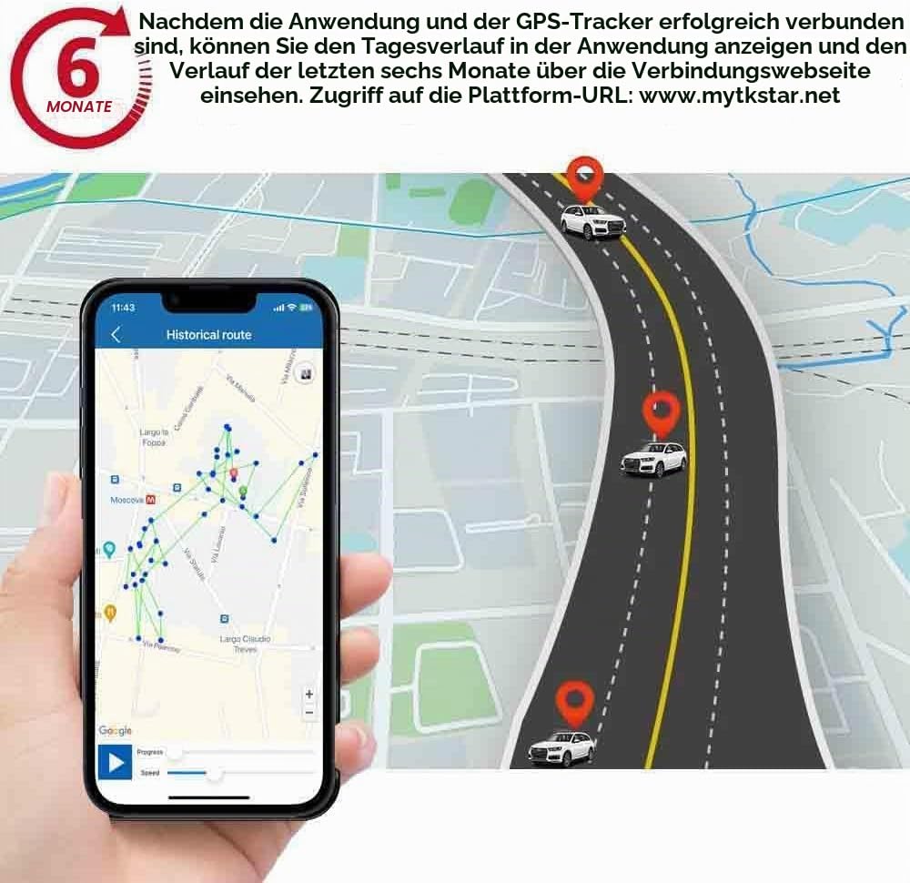 TKMARS 4G Auto GPS Tracker GPS Tracker Ohne ABO 7800mah mit Kostenloser App, Tropfenalarm