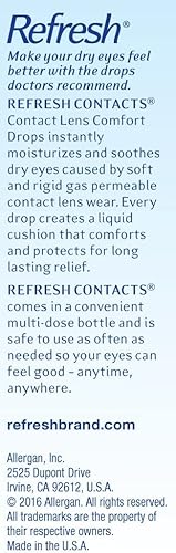 Miniatura 7 de Allergan Refresh Soft Contacts, Gotas cómodas para lentes de contacto, 0.4 onzas líquidas (0.4 fl oz) (paquete de 5)