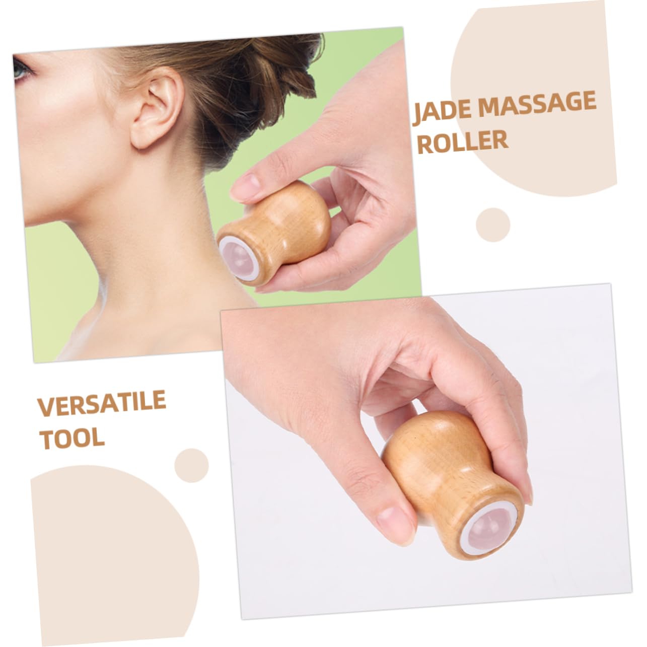 Baluue 4pcs Jade Face Roller Massage Tool for Relaxation and Skin Care Multi-Function for Neck and Face Fatigue Relief