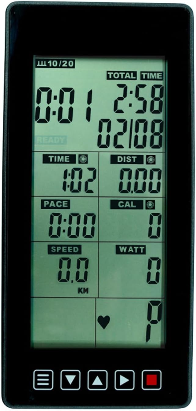 Heimtrainer-Monitor, Tachometer, Herzfrequenz-Tracker, mit Zeit, Entfernung, Kalorien, für Zuhause, Fitnessstudio, Radfahren, Cardio-Ausrüstung, Kalorienzähler, Entfernungsmesser