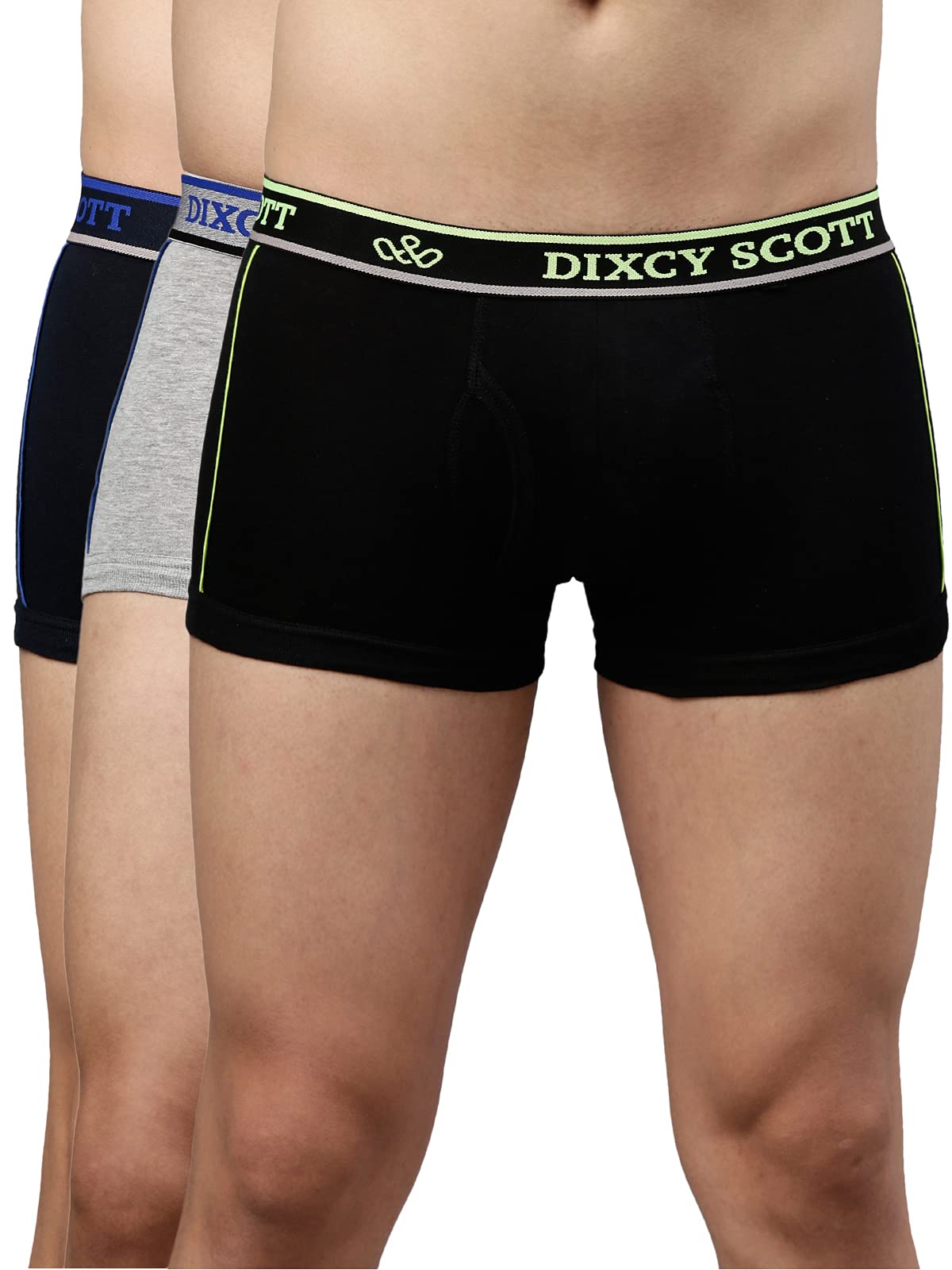 Dixcy ScottMen Trunks, BLACK/GREY MEL/DEEP BLUE, 5