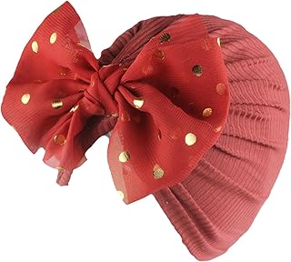 Chapéu de turbante para recém-nascidos chapéu de bebê floral sólido boné gorro laço faixa acessórios de cabeça 0-3 anos (vermelho, tamanho único), Vermelho, Tamanho Único