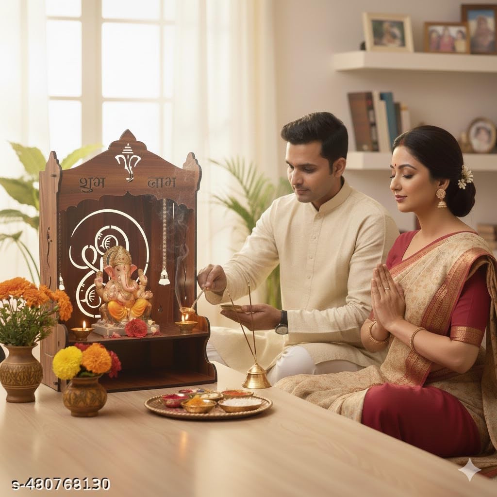 Wooden Home Temple - Wall Mounted Mandir -2