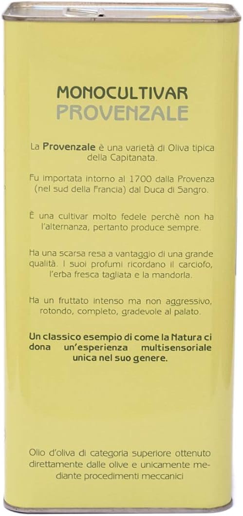Le Fascine Classico - Olio Extravergine di Oliva 100% Italiano Estratto a Freddo Prodotto da Monocultivar Provenzale (Latta da 5 Litri) 5 l (Confezione da 1) - Immagine 4
