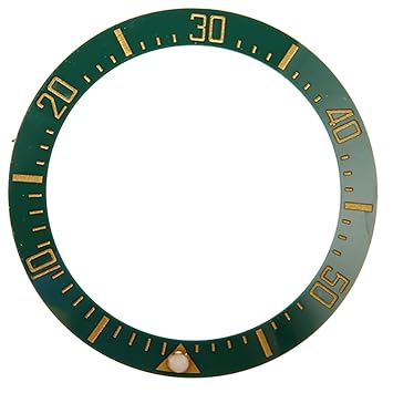 Watch Bezel, 40mm Watch Bezel Accessory, Ceramic Watch Bezel Replacement Accessory for Watchmaker Watch RepairmanGreen Base Gold Digit