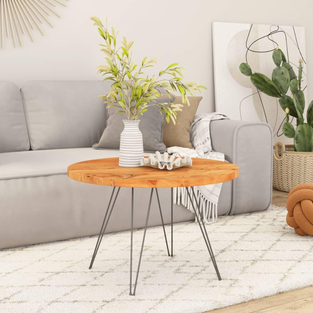 vidaXL Tischplatte, Holzplatte Holztischplatte Rund, Möbelplatte Platte für Beistelltisch Bartisch, Massivholzplatte Schreibtischplatte Ersatzplatte, Ø70x2,5cm Massivholz Akazie