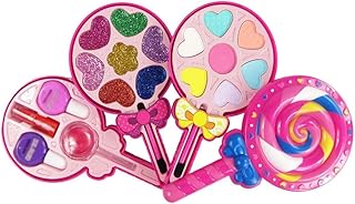 مجموعة صندوق مكياج للأطفال ، ألعاب تلبيس المصاصات ومستحضرات التجميل للبنات، لعبة بلاستيك آمنة للتجميل ولعب التظاهر والمكياج، هدية للبنات،