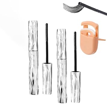 Ultimate Length & Curl Mascara Set, Metal Wand Mascara, 3D Curling Eyelash, Smudge Proof, Volumizing and Lash Lengthening Water-Resistant 2