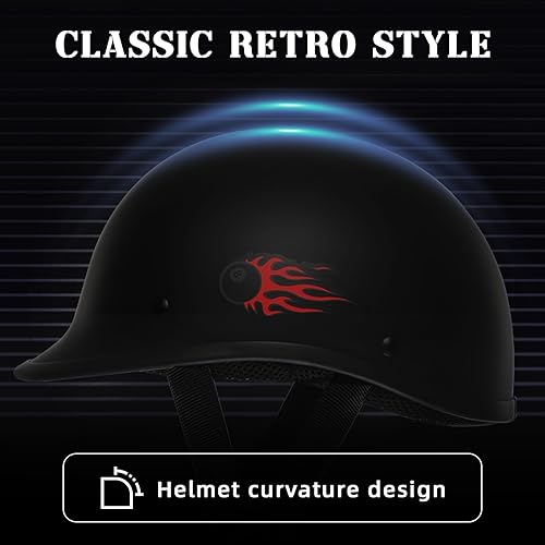 Miniatura 2 de TRIANGLE Casco de motocicleta de media carcasa para adultos y hombres, estilo alemán, casco de motocicleta de cara abierta, aprobado por puntos.