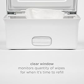 Ubbi Set of 2 Baby Wipes Dispensers with Weighted Plates and Secure Seals, Nursery and Baby Registry Essential to Keep Wipes Fresh and Changing Table Organized, Gray