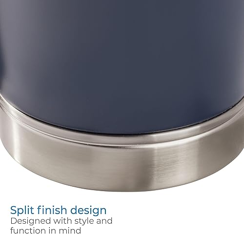 Miniatura 3 de iDesign York - Bote de basura, azul marino mateníquel cepillado