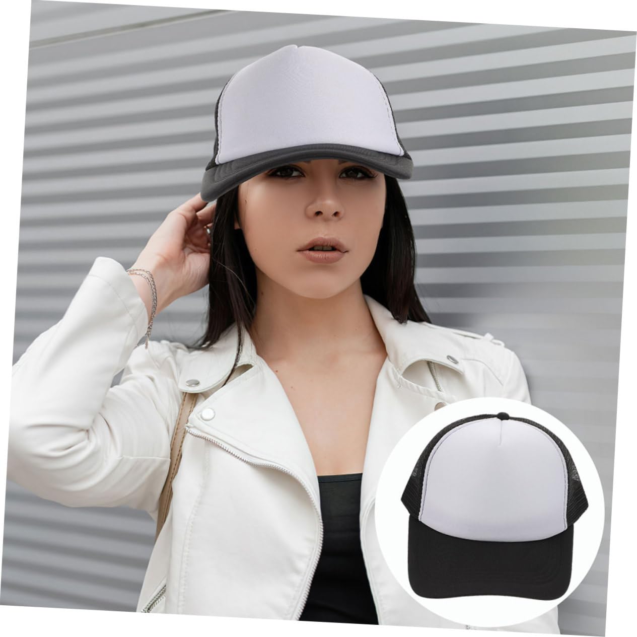 UPKOCH Cappello da Baseball a Rete per Sublimazione Nero, 6 Pezzi